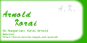 arnold korai business card